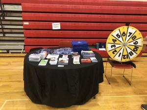 HEALTHIER TOGETHER booth at the Belle Valley K-8 school's Family Fit Night. 