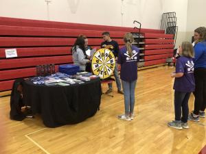 McKendree Health & Wellness students manning the HEALTHIER TOGETHER booth and engaging the children and their families. 